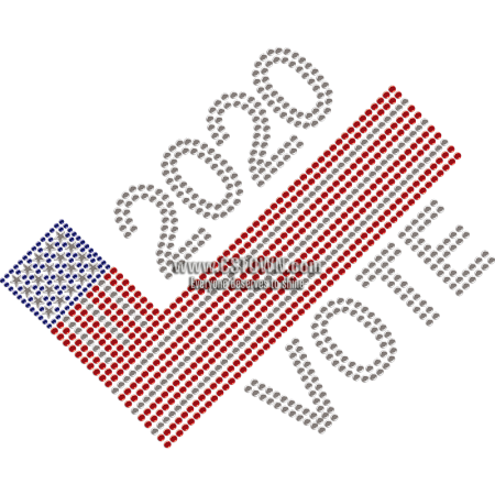 2020 American Vote & Flag Hotfix Rhinestone Transfer